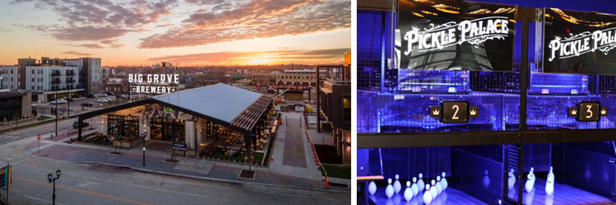 Big Grove Brewery and Pickle Palace in Cedar Rapids, Iowa, both recipients of Brownfield/Grayfield Grant recipients.